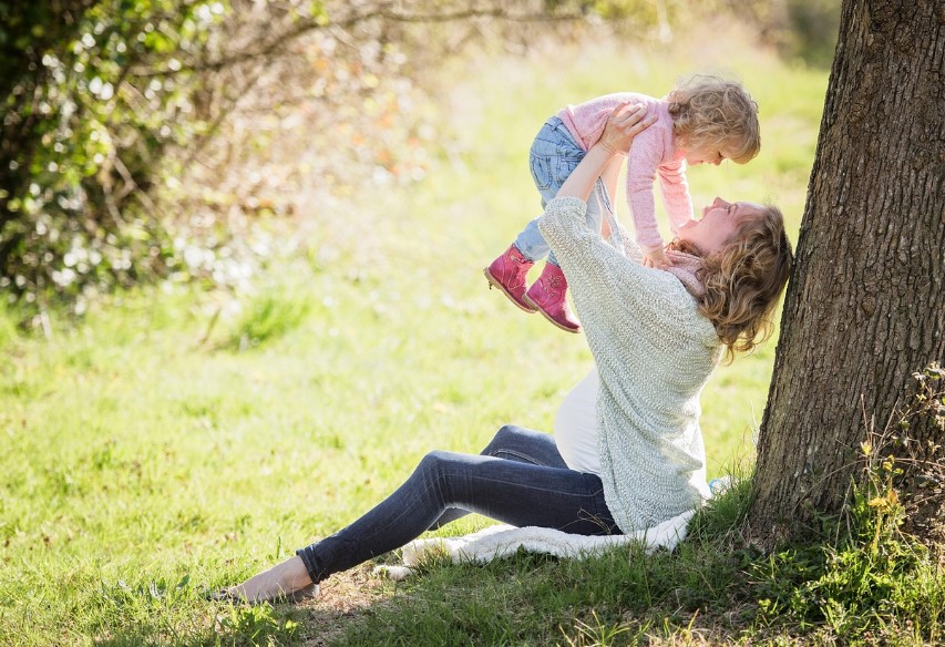 Mommy and daughter special moment